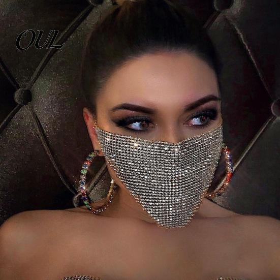 Sexy Nachtclub Requisiten Funkelnde Strass Gesichtsmaske, Glitzer Kristall Maskerade Bling Halb Exquisite Metallkunst Masken Abdeckungen für Damen Halloween