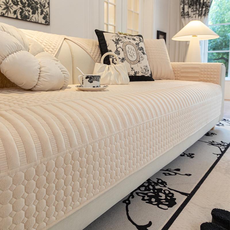 Polštář na pohovku Zimní plyš Neklouzavý Jednoduchý Moderní luxusní polštář Potah na pohovku Tkanina zesílená Zimní polštář