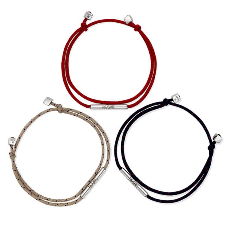 BE/GINS LA LIGNE DOUBLE STRING BRACELET RED