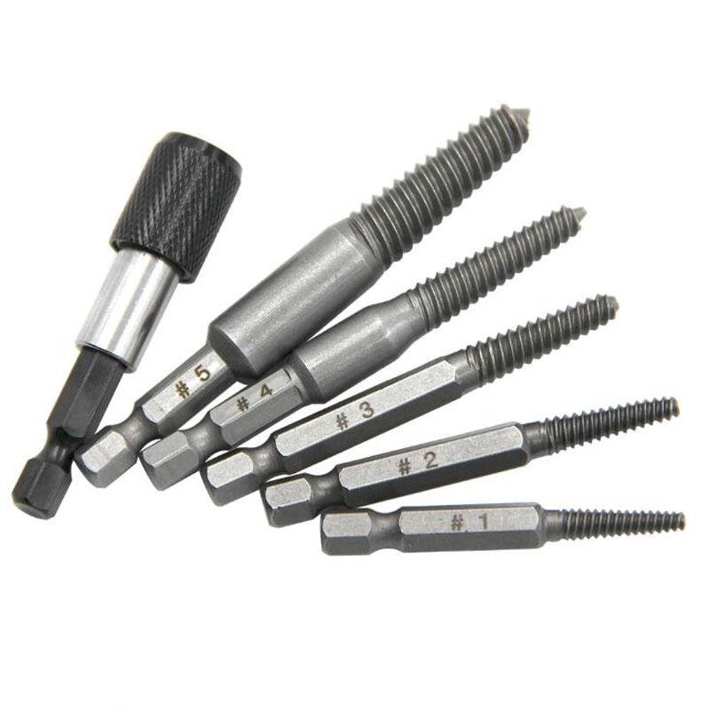 Hexagonal Handle Broken Head Screw Extractor 60mm Black Quick Release Electric Six Broken Wire Extractor Set