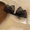 2PCS Three Dimensional Mesh Bow Hairpin, Sweet Super Fairy Black Side Clip Headdress Duck Beak Clip