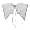 Royal Style Cotton Fake Collar Shawl Wrap Hollow Out Floral Lace Ruffled Trim Necklace Pointed  Lapel Blouse Dropshipping