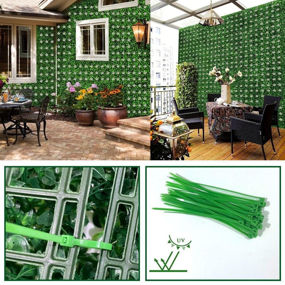 2Pcs UV Protection Artificial Plant Wall Panel DIY Artificial Grass Backdrop Wall  Living Room