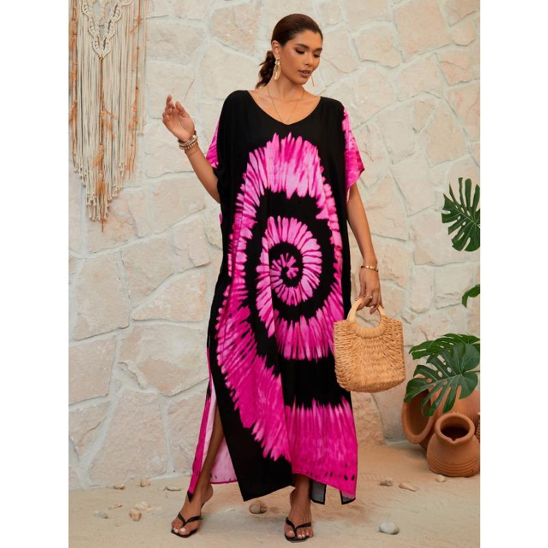 

Плюс Размер Женщин Новый Печатный Пляжный Праздник Платье Бикини Накидка one size