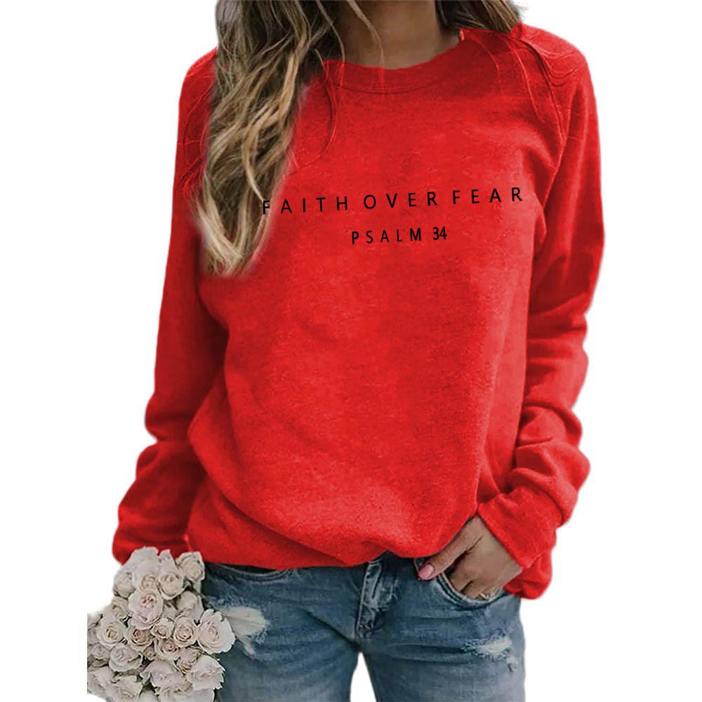 Women's Crew Neck Long Sleeve Loose Fit Sweatshirt Casual Letter Graphic Pullover