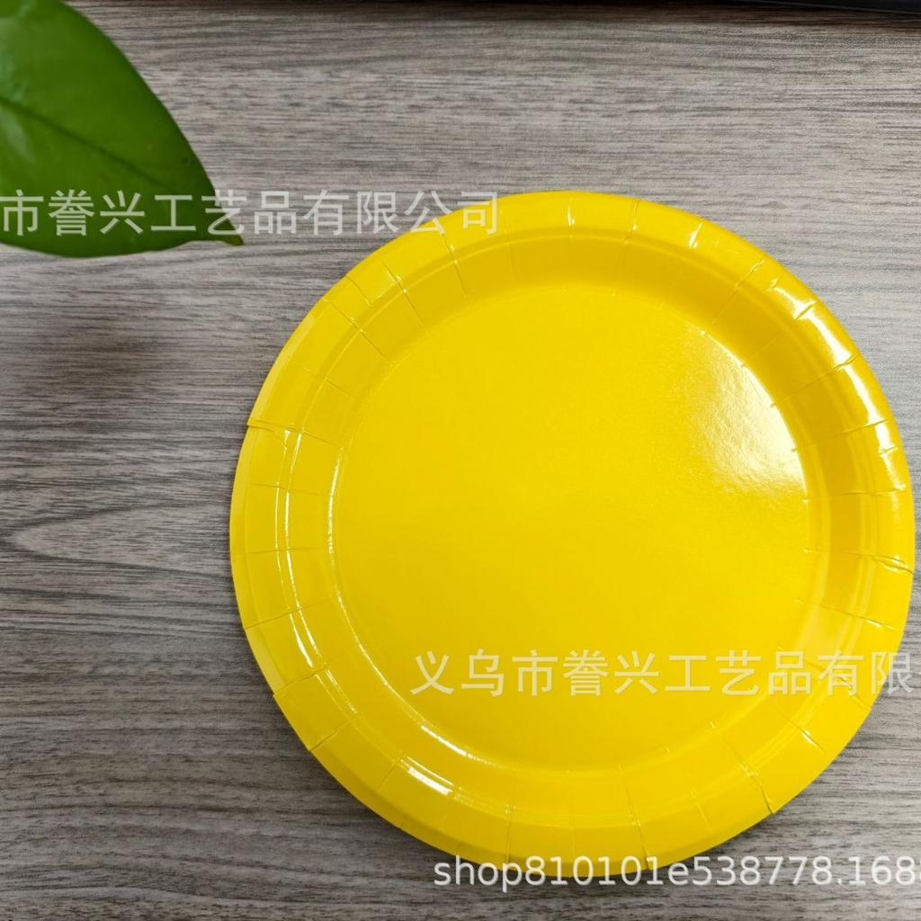 Promotion, Solid Color Theme Party Tableware Paper Plate Paper Tissue Supplies Outdoor Picnic 250G Disposable Party Paper Plate