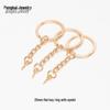 DIY Jewelry Accessories: KC Gold Four-Section Chain Keyring for Handmade Keychains