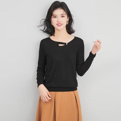 Damen Premium Merinowolle Hohlstrickpullover