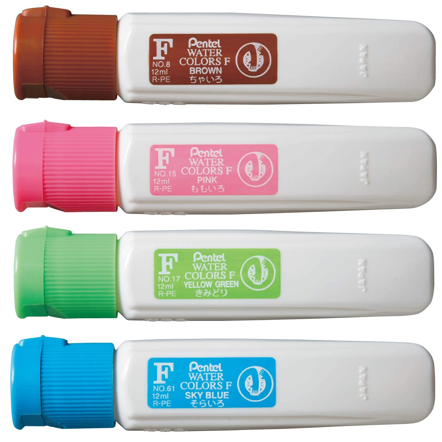 

Pentel Paint Set Light Sky Blue of (4 Colors) Brown, Pink, Green, (1 each) AMZ-WFCT-4E