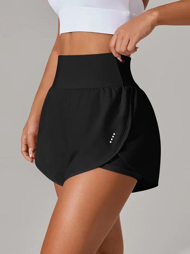 High-Waisted Ruffled Yoga Shorts - Women's Casual Sportswear for Tennis and Yoga