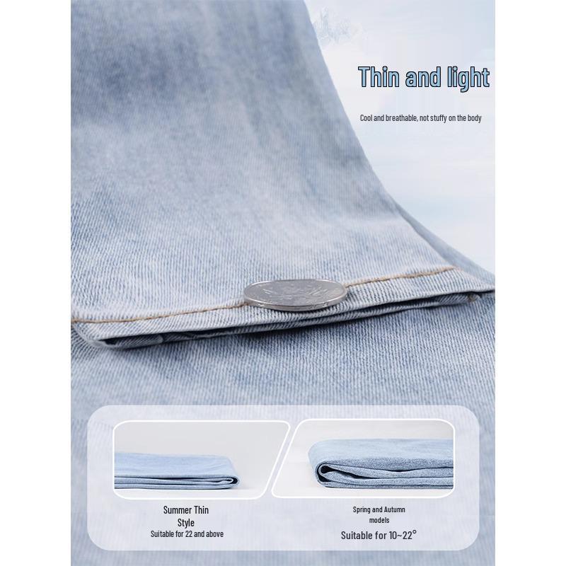 Dámské skinny světlé džíny s vysokým pasem - Letní tužkové kalhoty slim fit