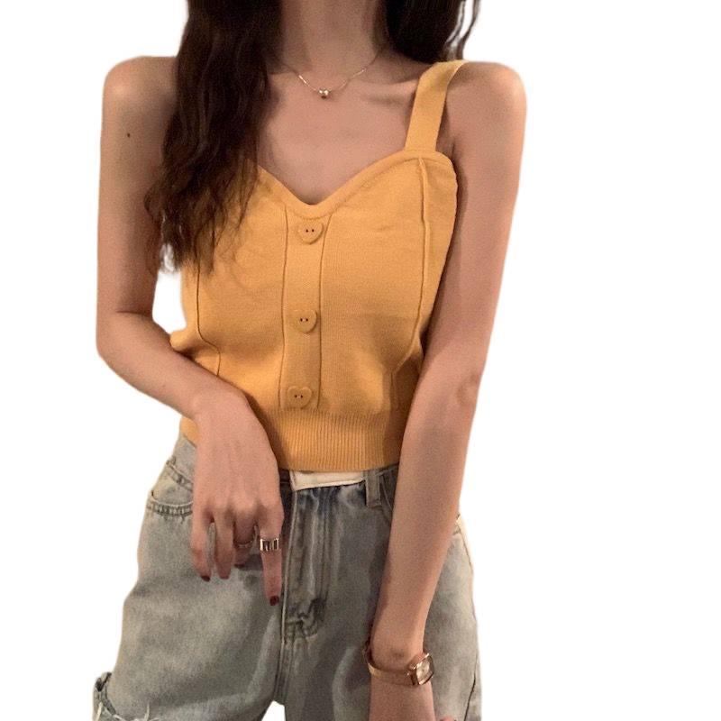 Knit Camisole with Hollow Design – Versatile Sleeveless Top for Women