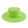 Formal Britishstyle Hat Wide Brim Flat Top Solid Color Winter Frenchinspired