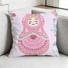 Cute Russian Art Matryoshka-A Square Double-Sided printed Pillow Case Bedroom Bedside Pillow Sofa Cushion Cover Gift
