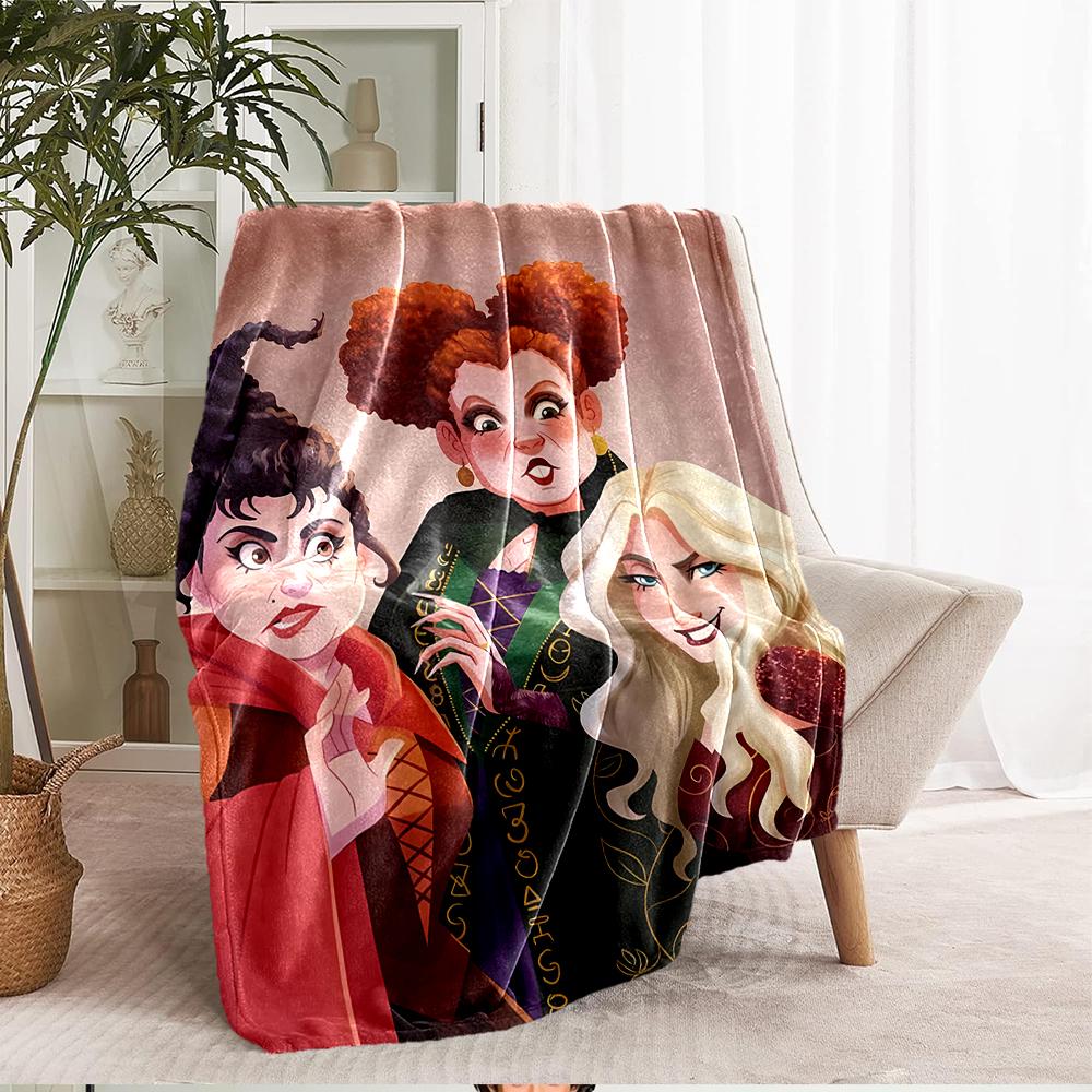 Hocus Pocus Theme Printed Blanket - Perfect for Couch, Bed, Travel & Outdoor Use | Machine Washable, Cozy & Durable.
