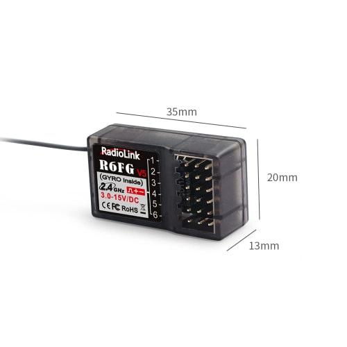 RadioLink Official Product: Radio Control System (RC4GS V3) with Telemetry, 2.4GHz RC System, 5-Channel, and Built-in Gyro Receiver (R6FG). Suitable f