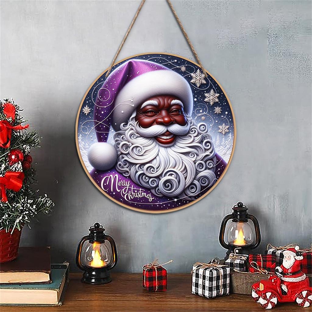 Christmas Wooden Door Hangings, Christmas Festive Atmosphere Set Off Hanging Decorations, 2D Hangings Realistic Scene