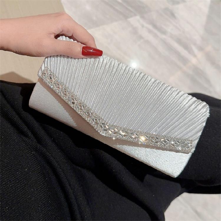 Pleated Evening Bag Wedding Gift Clutch Detachable Chain Shoulder Bags Handbag