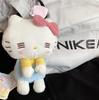 Cute Hello Kitty Plush Toy With Black Fur Keychain Bag And Backpack Accessory