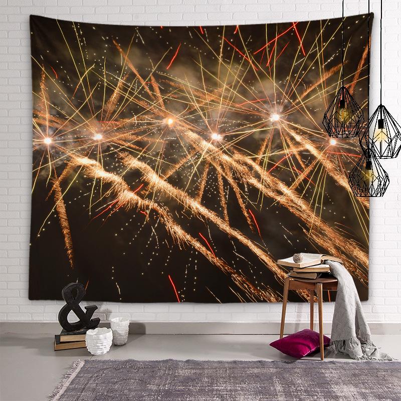 Beautiful Fireworks Tapestry Background Wall Art Tapestry Dormitory Room Beautiful Decoration Living Room Home Decoration