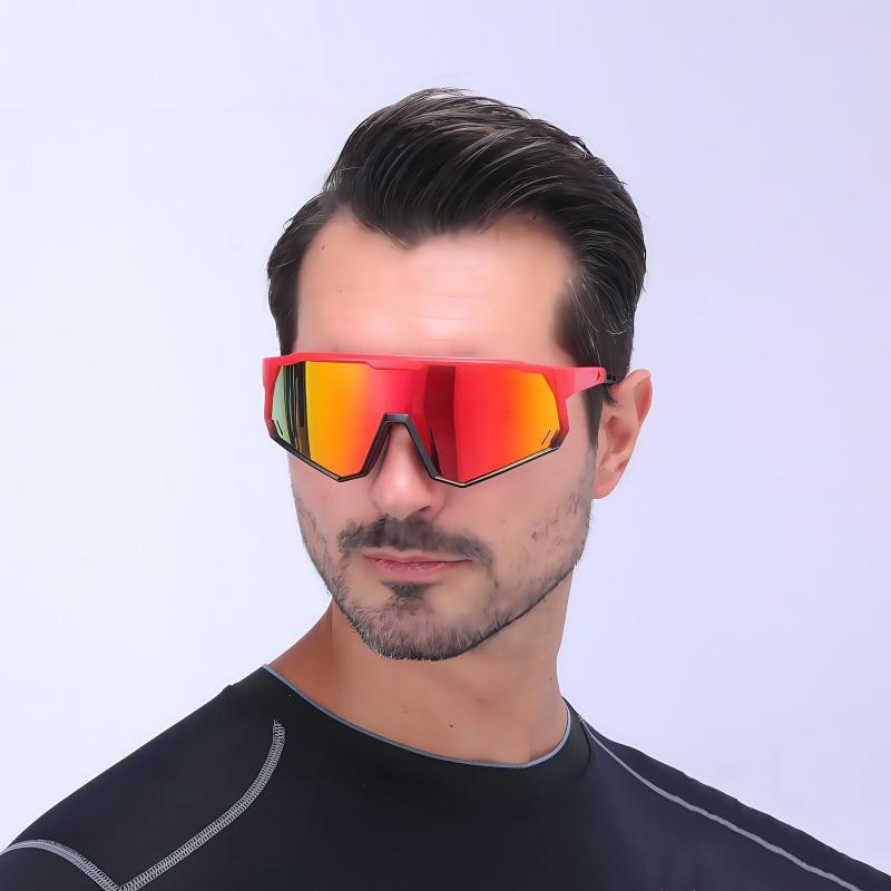 Modische Radbrille Trendige Outdoor-Sport-Sonnenbrille mit integrierten Kühlkörpern Bunte polarisierte Sonnenbrille 9965P