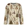 Damemote Langermet Christmas Snowman Snowflake Print Jakke Cardigan