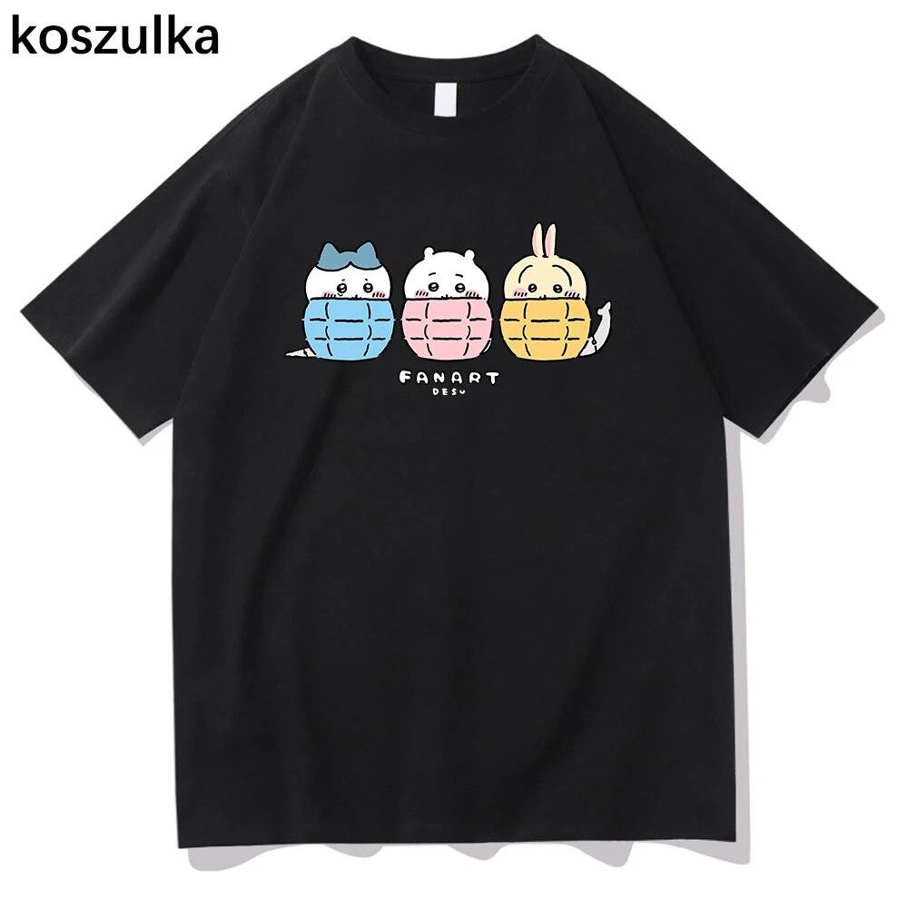 Japanese Anime Kawaii Chiikawa T Shirt Unisex Harajuku Graphic Tshirt Unisex Anime Unisexga Funny Aesthetic Oversize Cotton Tee Shirt Unisex