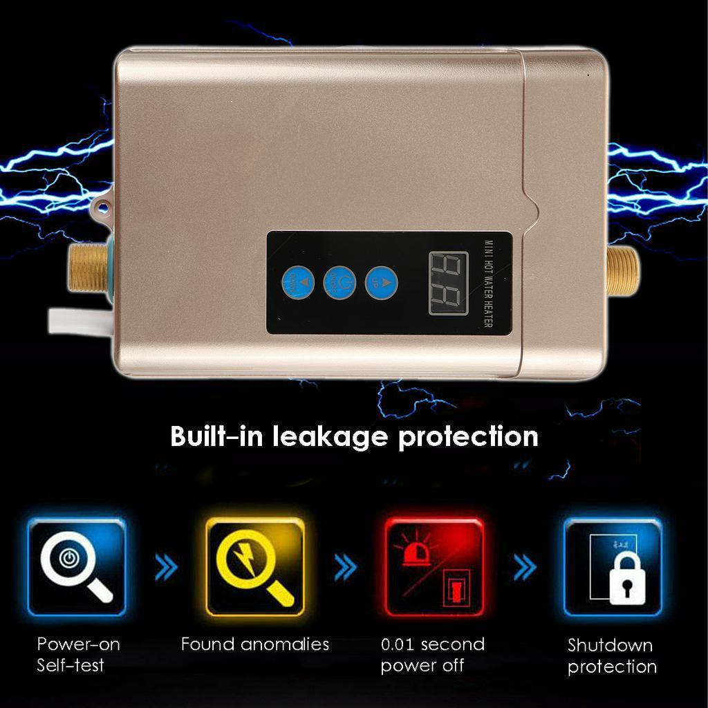 4000W Hot Instantaneous Water Heater System Mini Instant Electric Tankless Water Heater for Kitchen Bathroom 110-240V