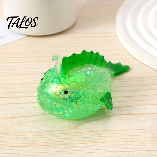 Lantern Fish Stress Ball Sugar Clear Glitter Sea Squeeze Fidget Toy Healing Sensory Soft Stretch Anxiety Relief Hand Relaxation Tool Bling