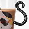 Home Office Durability Smooth Heat Resistant Cat Tail Handle Glass Cup Mug Breakfast Mug Handy Cup