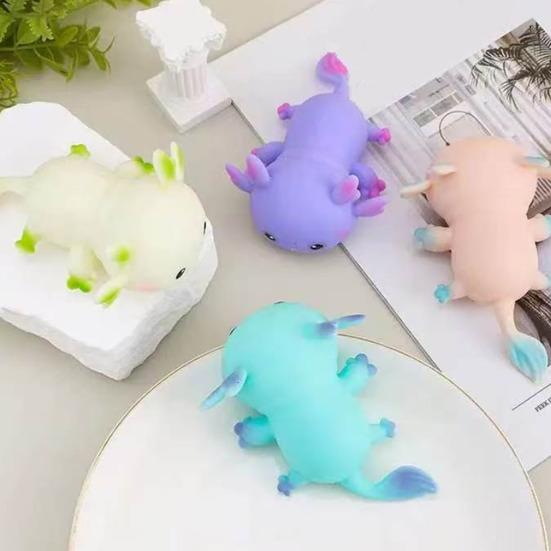 Mini Salamander Stress Ball Soft Stretchy Cartoon Salamander Anxiety Relief Toy Decompression Animal Fidget Toy