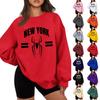 Women's Rugby Print Baseball Sweatshirt Neck No