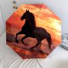 Animals and Sunset Pattern, Automatic Folding Umbrella, Portable and Foldable Design, 8 Ribs, a Christmas or Birthday Gift.