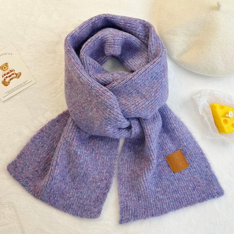 New Wool Knitted Scarf for Women Winter Ins Korean Fashion Versatile Warm Student Student Skin Friendly Soft Scarf