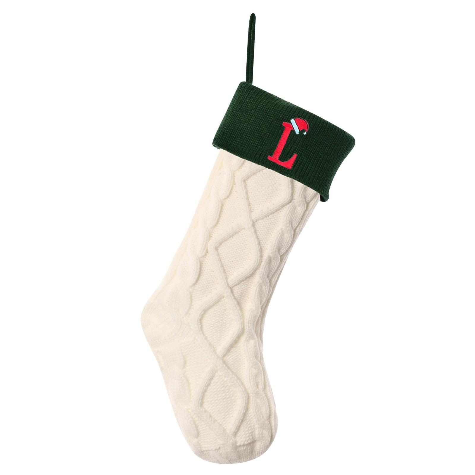 

18-inch Christmas Stockings, Letter Stockings, Knitted Letter Stockings, Candy Gift Bags One Size