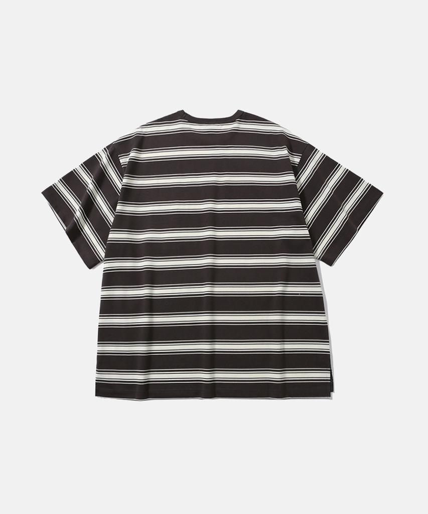 MOIF [Ss26] One Pocket H/S Tee / Charcoal Stripe