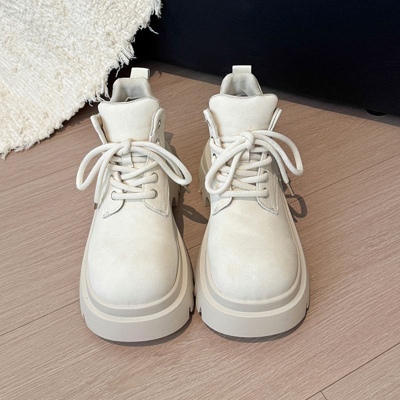 Yueyu 2025 autumn new denim sweet cool wind Martin boots women's thick-soled heightening ribbon British single boots