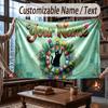 Floral Garden Theme Throw Blanket Custom Name Text Personalized Blanket Soft Cozy Blanket for Home Sofa Bed
