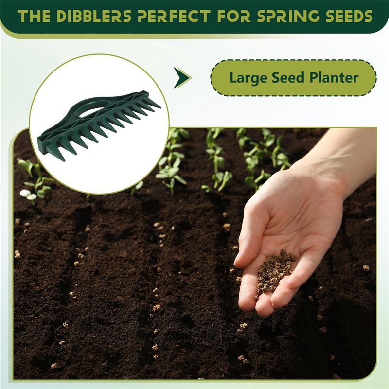 M-Modern-Plant Dibber Yard Tool For Transplanting Plants Vegetable Gardening Smaller Seedling Sowing Seeds Green 1 Piece