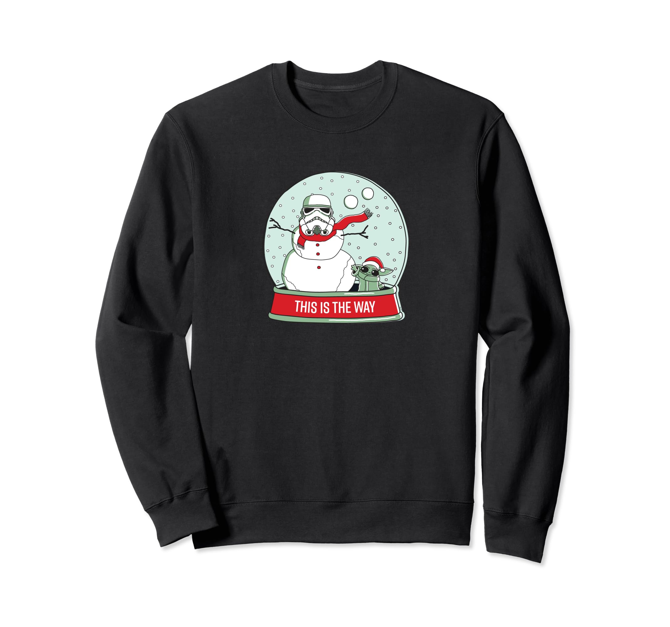 

Star Wars Grogu Christmas Stormtrooper Snowman Snow Globe - This is the Way Sweatshirt