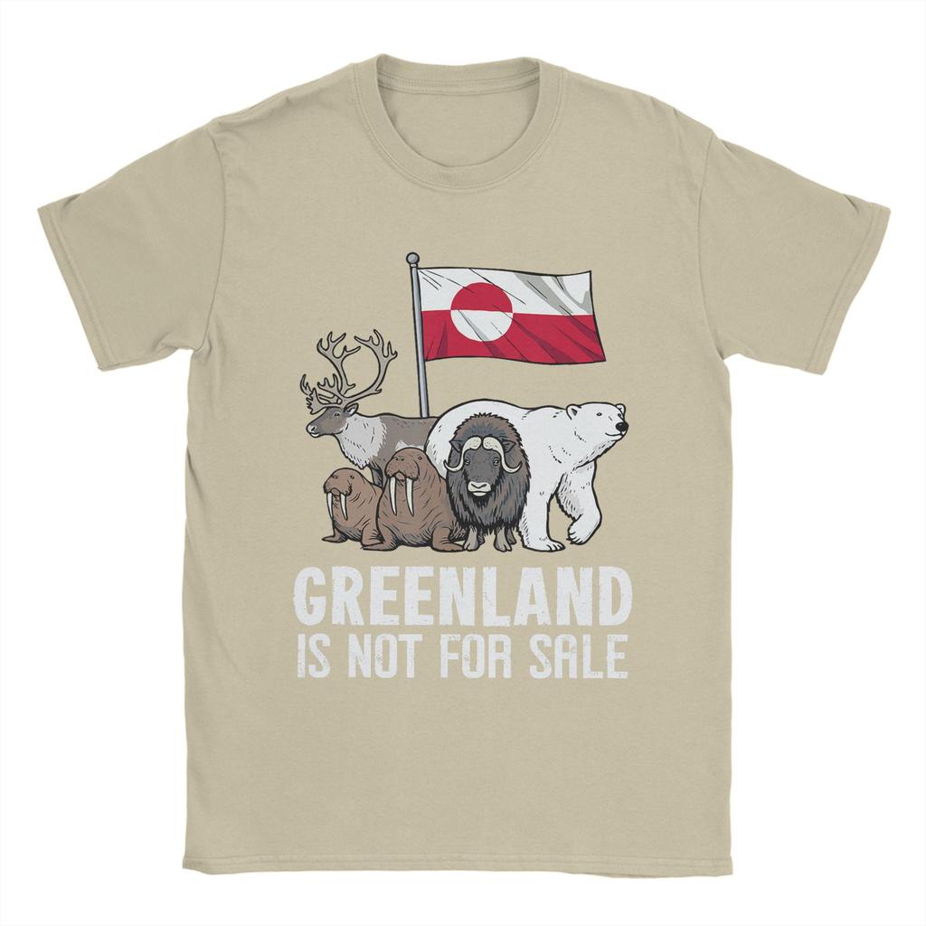 Mens TShirt Greenland Not for Sale Greenland Flag Animals Greenlanders 100 Cotton Tee Shirt Short Sleeve T Shirts Clothing