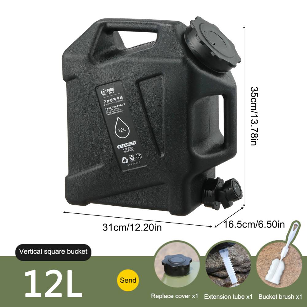 11L Water Bucket Large Capacity Portable Drinking Water Canister with Detachable Faucet No Leakage for Outdoor Travel Driving