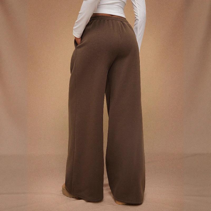 Autumn Winter High Waisted Thick Drawstring Pants Women Loose and Casual Sports Warm Pants Commuting Style