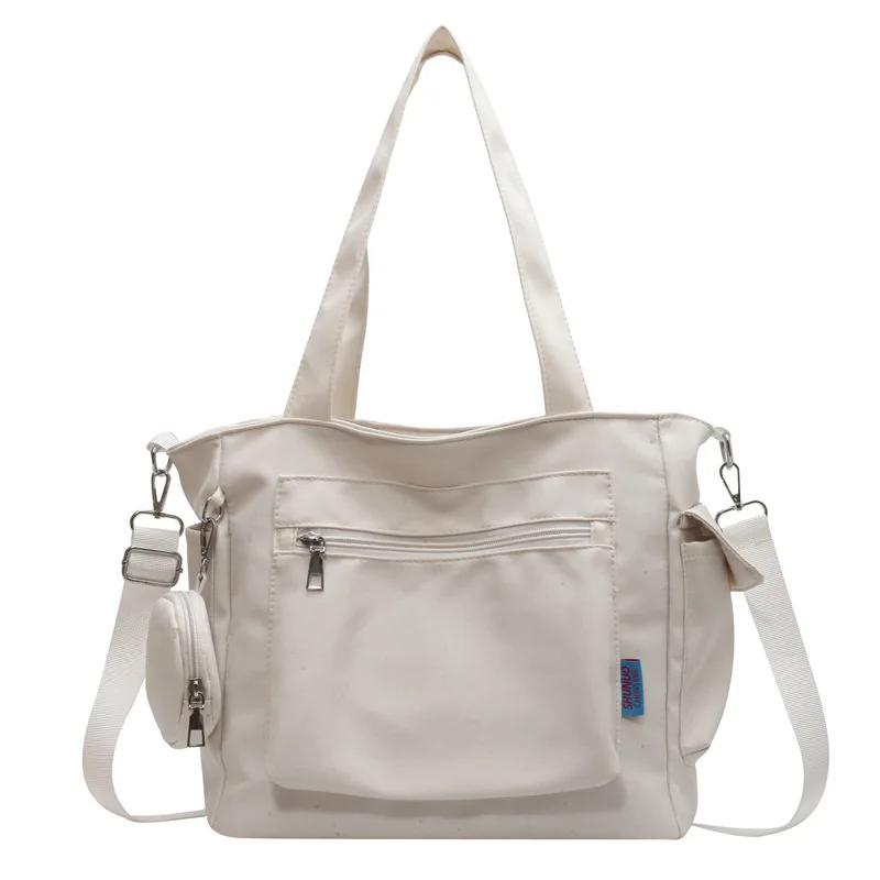 Einfachheit Oxford Canvas Composite Umhängetasche Einfarbig Vielseitig Lazy Style Umhängetasche Große Kapazität Pendler-Einkaufstasche