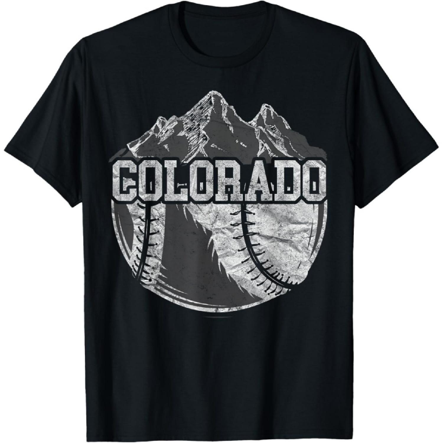 

Colorado Baseball Fan Tee Vintage Rocky Mountains T-Shirt XXXXXL чорний