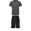 Adidas Taekwondo Round Neck Pullover Simple Short Sleeve T-Shirt Breathable Fashion Lace-Up Shorts Casual Sports Suit ADICLTS24TK-GFC+S21ATMSH1T-BW