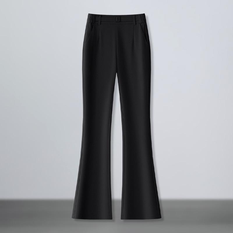 

2025 Женские брюки с высокой талией, облегающие, микро-клеш - Летняя мода, Универсальные, Дизайн премиум-класса, стройнящий M (27, recommended 96-105 jin) чёрный