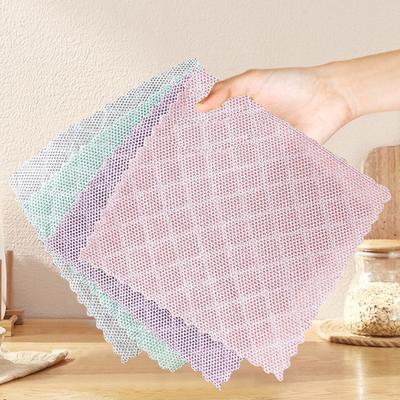 Double-Sided Silver Wire Velvet Rags Kitchen Pan Pot Dishwashing Cloth Dishcloths Non-Stick Oil Rust Removal Cleaning Rag