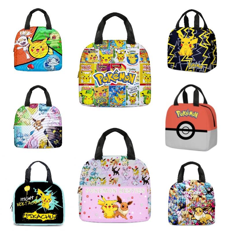 Niedliche Pikachu Pokemon Lunchtasche Cartoon Handtasche Kühltasche für Kinder Tragbar und stilvoll