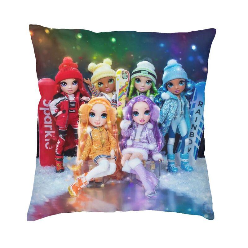 Luxury Rainbow High Slumber Party Dolls Sofa Cushion Cover Polyester Throw Pillow Case Home Decorative Pillowcase
